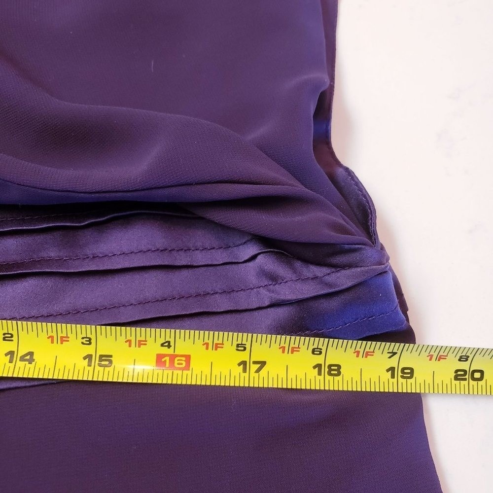 Artizara Dress size Medium Plum purple long sleeve shift pleated contemporary - Picture 7 of 10